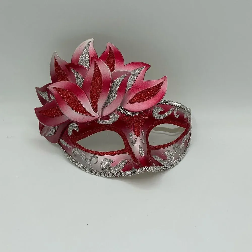 Red and Silver Masquerade Mask